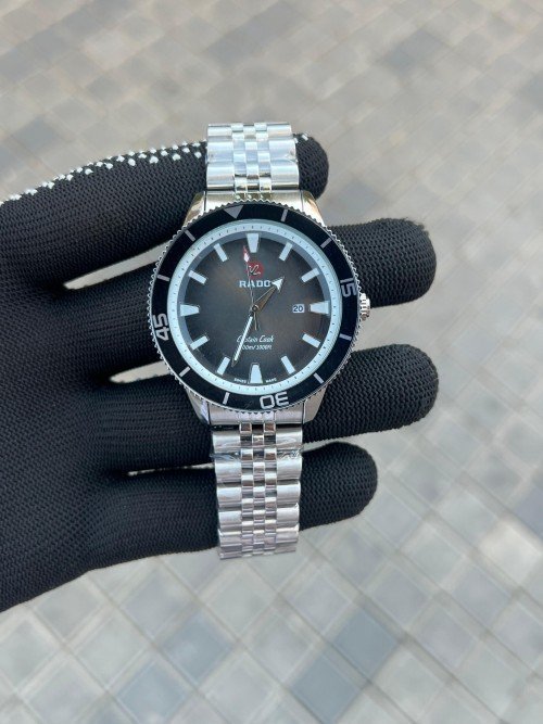 Rado Captain Cook Silver Black Metal