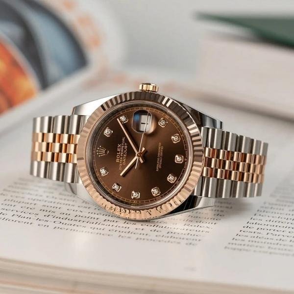 RLX DATEJUST [BROWN / ROSE GOLD / SILVER] 0110025